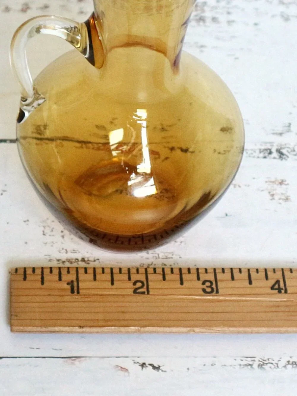 Amber Kreiss Art Glass Bud Vase Hand Blown Made in Japan | Vintage Colored Glass
